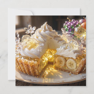 Carte Tarte crémeuse à la banane en cristal étincelant