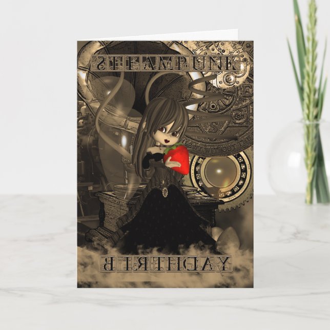 Carte Tarte de Steampunk Moonies Cutie d'anniversaire (Devant)