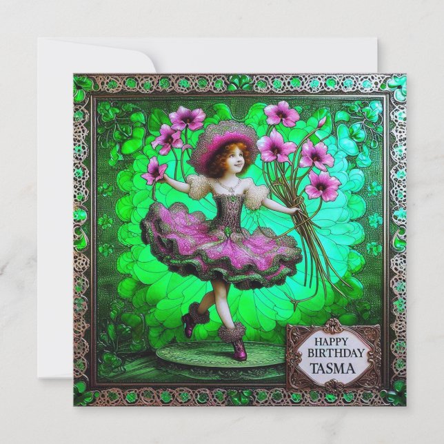 Carte ~ TASMA ~ Joyeux anniversaire ~ Fleur fille ~ (Devant)