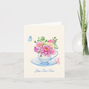 Carte Tasse à thé aux fleurs