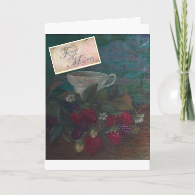 Carte Tasse de thé de fraise de l'anniversaire de la (Devant)