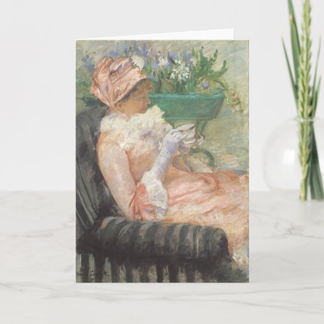 Carte Tasse de thé de Mary Cassatt, impressionnisme Vint (Devant)
