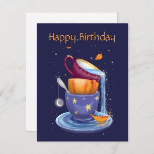 Carte Tasses à thé tomber Whimsical