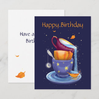 Carte Tasses à thé tomber Whimsical