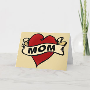 Carte Tatouage de coeur de maman