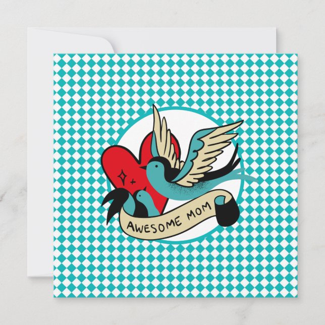 Carte Tatouage de maman génial et Saint-Valentin de la f (Devant)