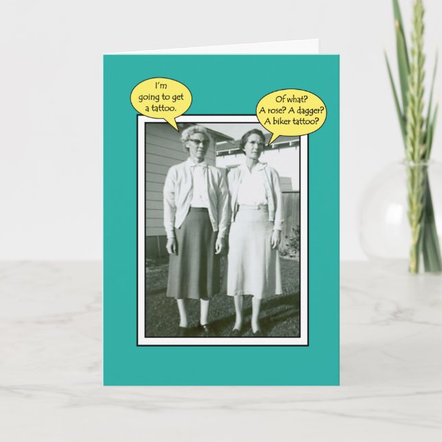 Carte Tattoo Fun Ajouter un nom ou un âge Anniversaire S (Devant)