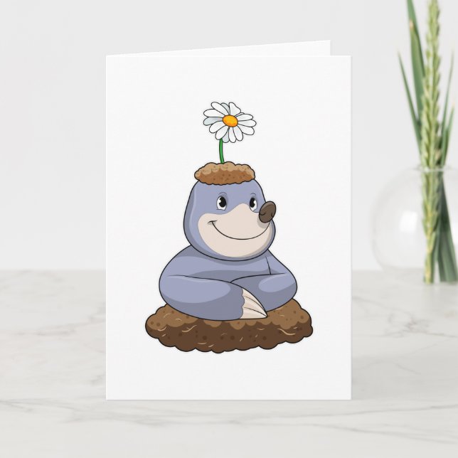 Carte Taupe à la fleur de marguerite (Devant)