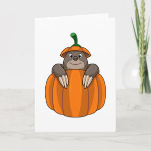 Carte Taupe avec citrouille