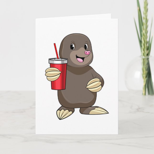 Carte Taupe avec tasse à café (Devant)