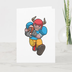 Carte Taureau au sport avec football et casque