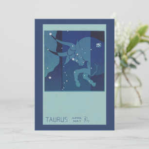 Carte Taureau Constellation du Taureau Zodiaque Vintage 