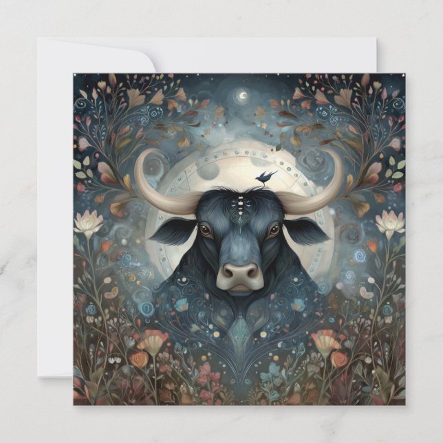 Carte Taurus Bull Zodiac Astrology Mystical Birthday (Devant)