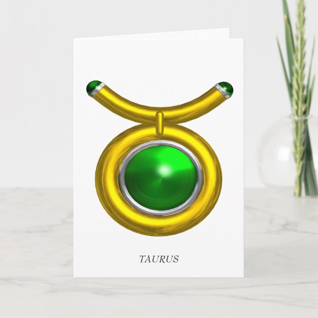 CARTE TAURUS / EMERALD VERT OR ZODIAC ANNIVERSAIRE JEWEL (Devant)