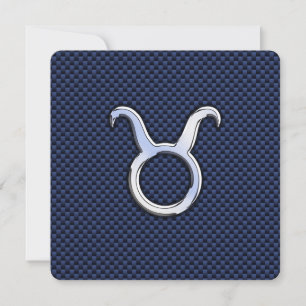 Carte Taurus Zodiac Décor Marine Blue Carbon Fiber Impre