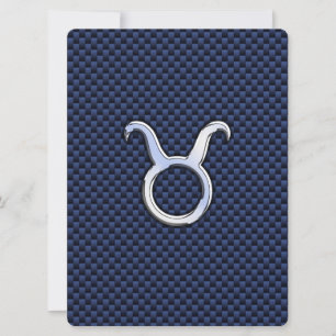 Carte Taurus Zodiac Décor Marine Blue Carbon Fiber Impre