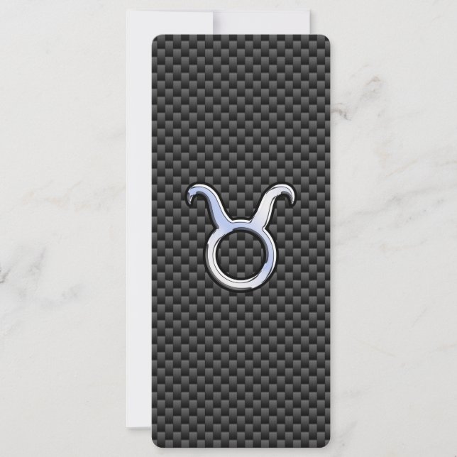 Carte Taurus Zodiac Sign on Charcoal Carbon Fiber Print (Devant)