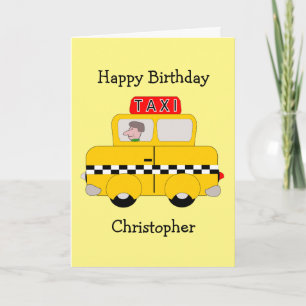 Carte Taxi Jaune Anniversaire
