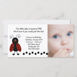 Carte {TBA} Photo Little Ladybug Anniversaire / Naissanc