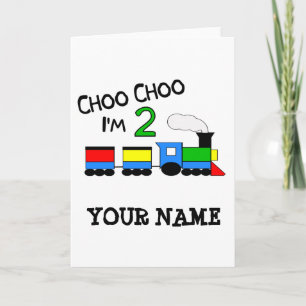 Carte Tchou Tchou j'ai 2 ans !  Avec TRAIN