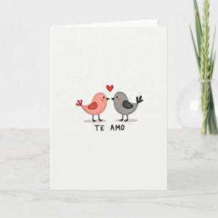 Carte Te Amo Oiseaux d'Amour Mignons