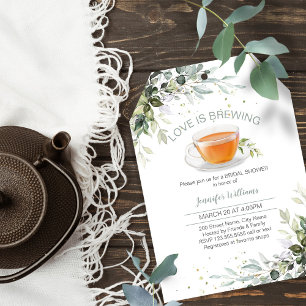 Carte Tea Party Fête des mariées L'amour brasse