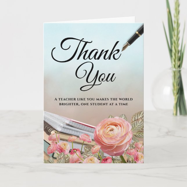 Carte Teacher Thank You Card with Stationery Accents (Devant)