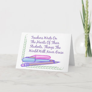 Carte Teachers Write On The Hearts Of Their Students...