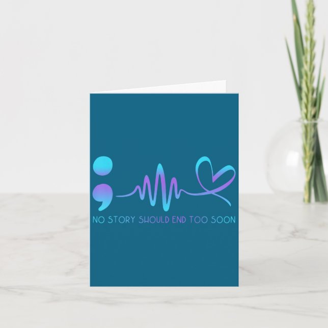 Carte Teal &amp; Purple Semicolon Suicide Prevention Awa (Devant)