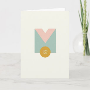 Carte Teal et Rose Je T'Aime