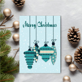 Carte Teal Ornaments Christmas