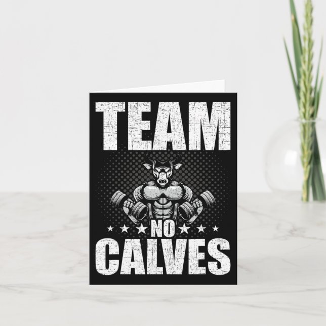 Carte Team No Calves Bodybuilding Exercice d'haltérophil (Devant)