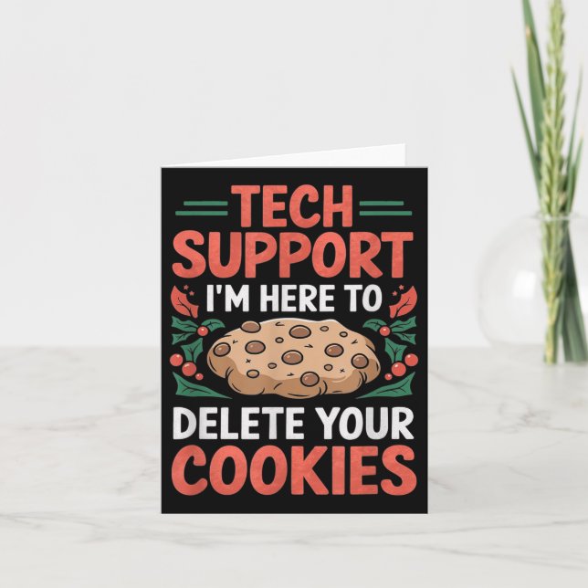 Carte Tech Suprt Christmas Helpdesk Computer Geek Cookie (Devant)