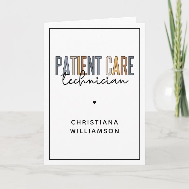 Carte Technicien en soins aux patients sur mesure Cadeau (Devant)