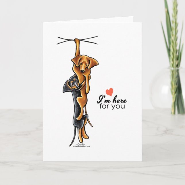 Carte Teckel ici pour vous encouragement (Devant)