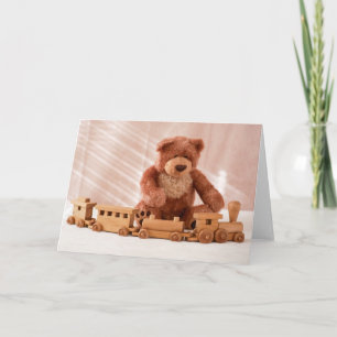 Carte Teddy Bear et Toy Train Card