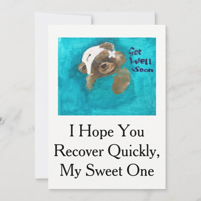 Carte Teddy Bear Get Well Card (Devant)