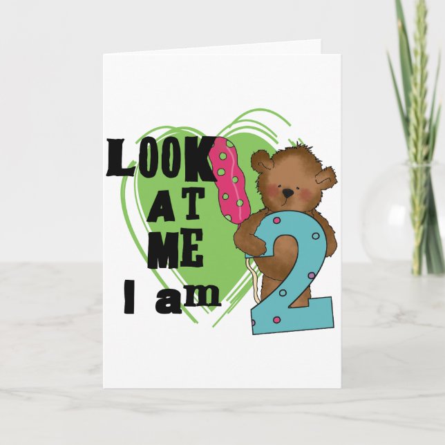 Carte Teddy Bear I'm 2 Anniversaire T-shirts et cadeaux (Devant)