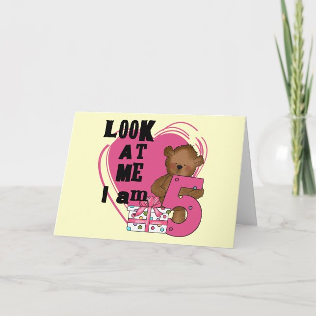 Carte Teddy Bear I'm 5 Anniversaire T-shirts et cadeaux (Devant)
