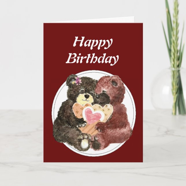 Carte Teddy Bear J'aime Heart You (Devant)