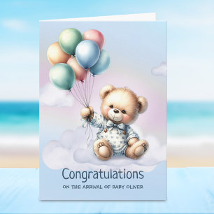 Carte Teddy Bear Nouveau bébé Félicitations
