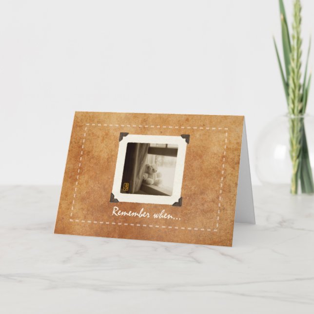Carte Teddy Bear on Sill Nostalgale Photo Greeting Card (Devant)