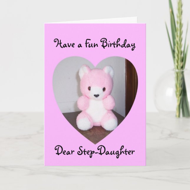 Carte Teddy Bear Step Fille Anniversaire (Devant)
