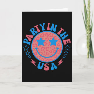 Carte Tee Party Aux États-Unis 4 Juillet Preppy Smile En