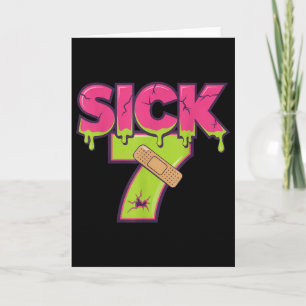 Carte Tee Sick Seven Mème Six Sept Wordplay Amusant Drip