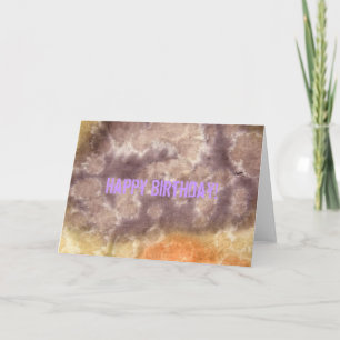 Carte Teinture à tarte violette et orange, Joyeux annive