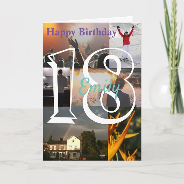 Carte Téléchargement de photo personnalisée 18e annivers (Devant)