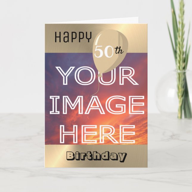 Carte Téléchargement de photo personnalisée Anniversaire (Devant)