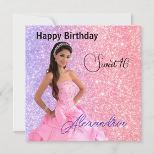 Carte Télécharger facilement Nom photo Glamor Girl Anniv