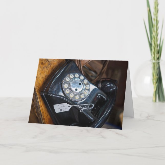 Carte Téléphone vintage noir (Devant)